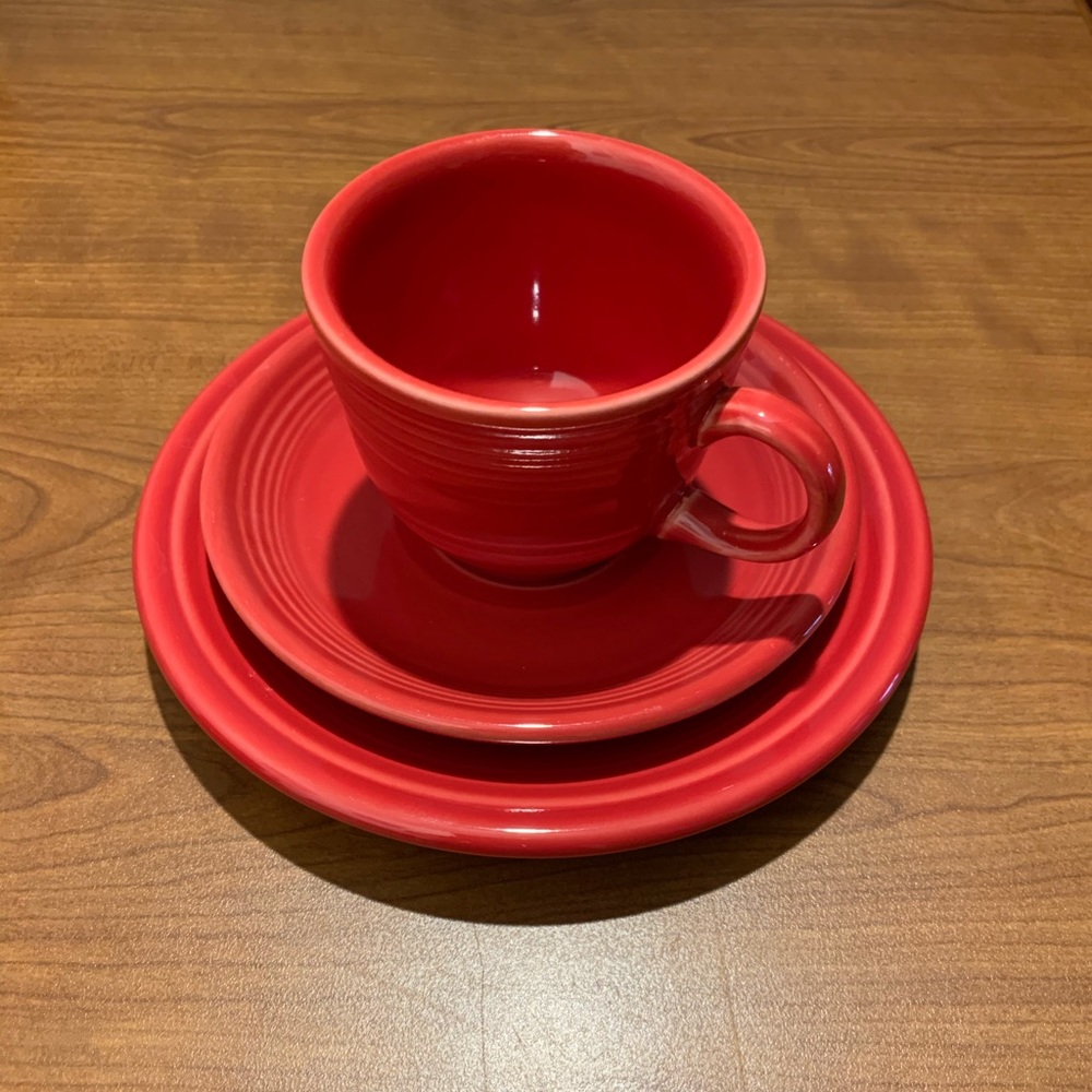 3 piece Red Fiesta ware set